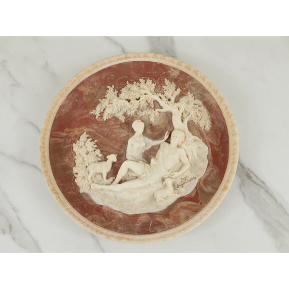 A Thing Of Beauty 3D Plate Wall Decor Gayle Bright Appleby 10" Incolay Stone Vtg - Picture 13 of 16